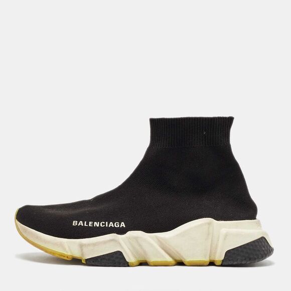 Balenciaga Black Knit Fabric Speed Trainer Slip On High Sneakers Size 36,All Products : American Fashion Style Bags On Sale